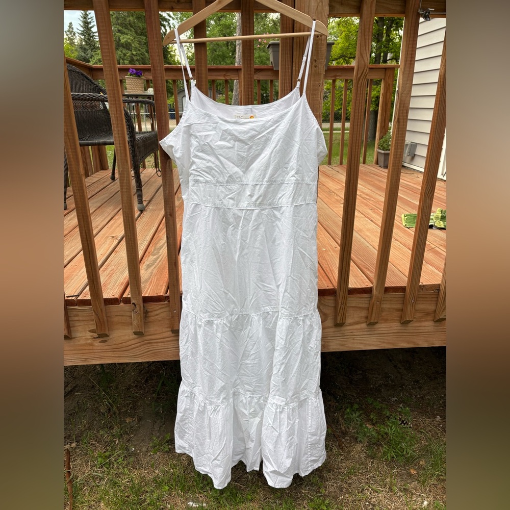 100% Cotton White Tiered Sun Dress